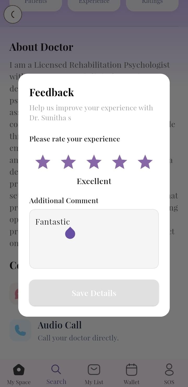 Doctor Rating Screen